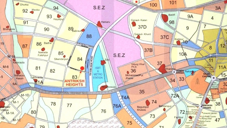 Antriksh Heights — Location Map, Sector 84