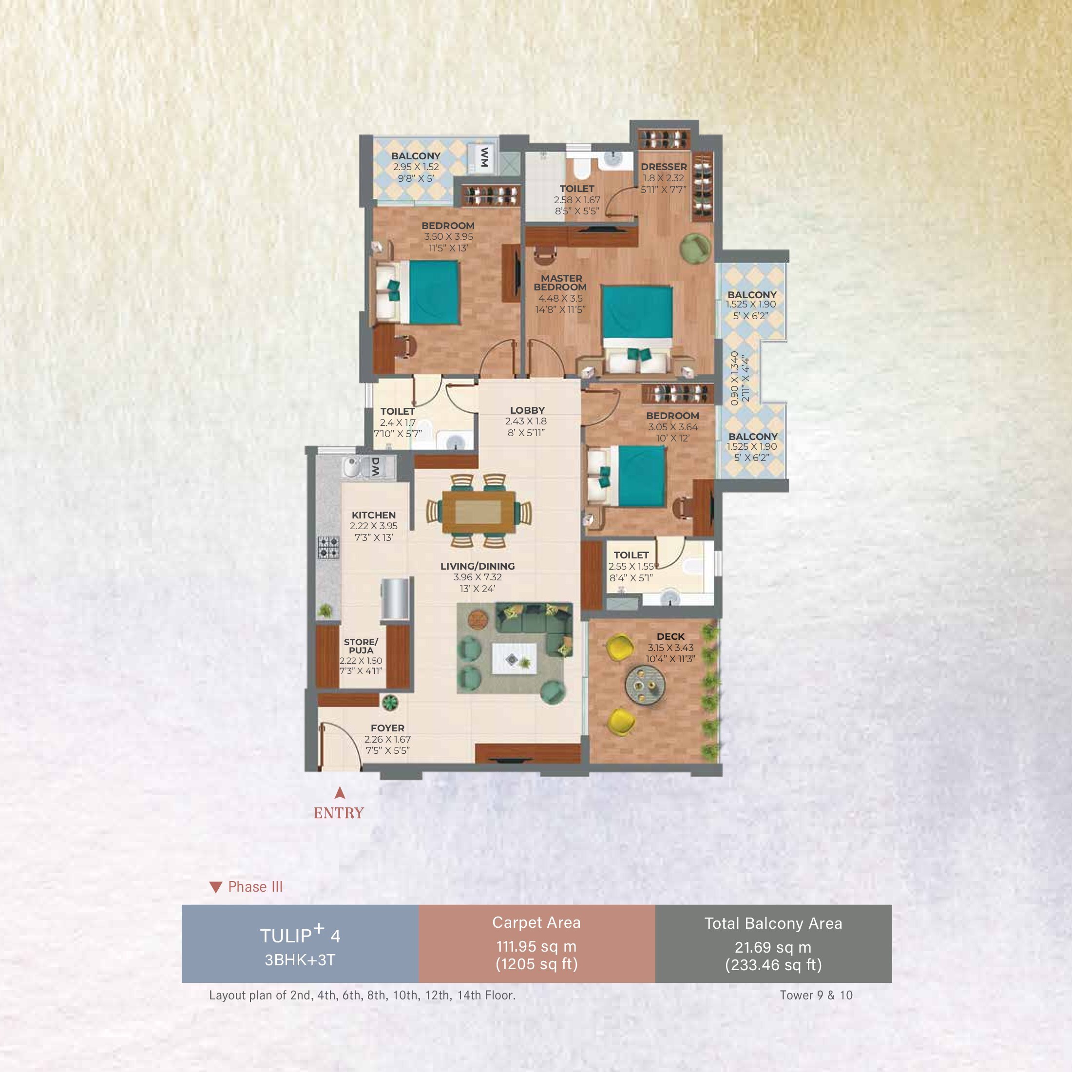 Ashiana Amarah — Floor Plan 3