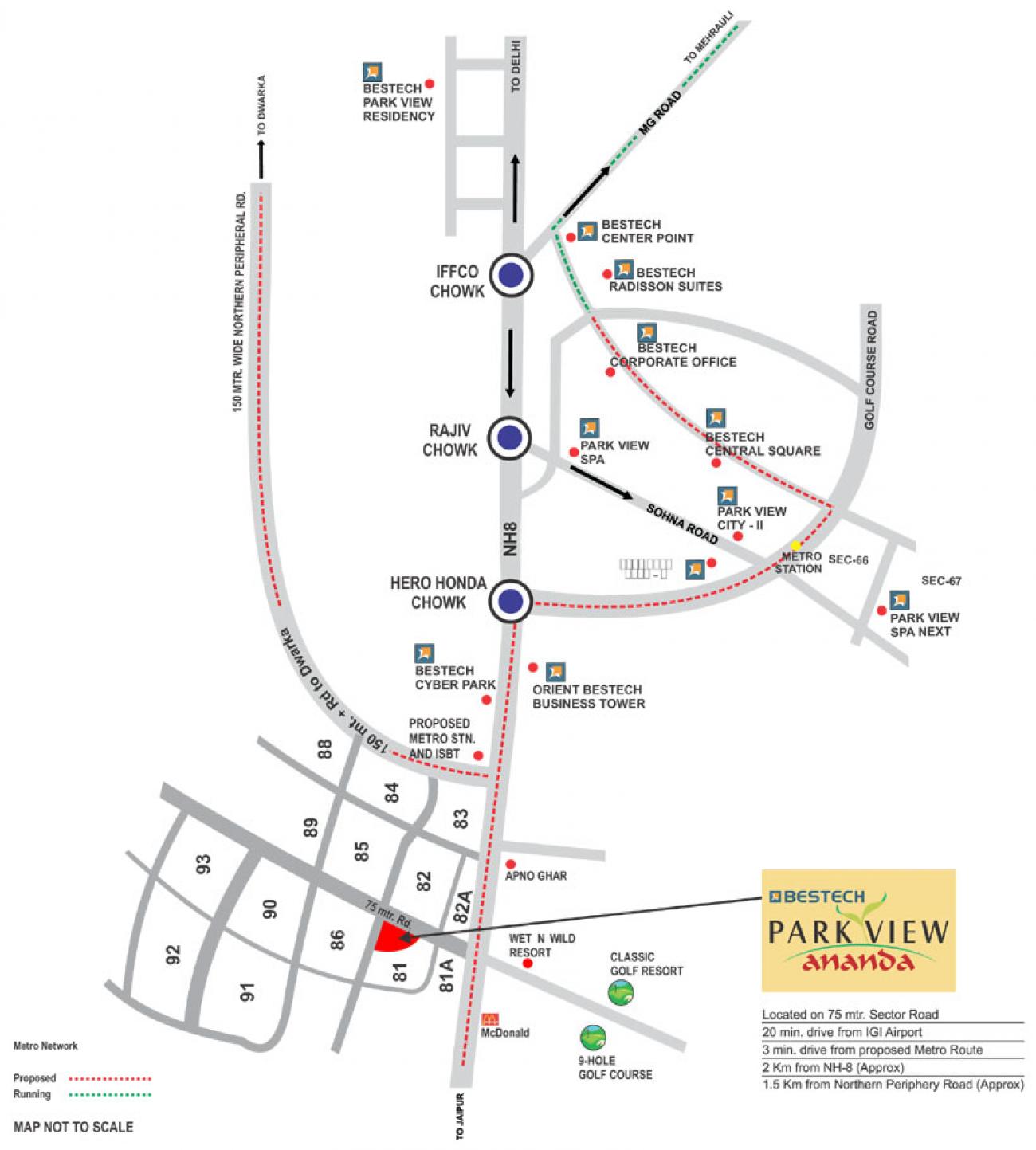 Bestech Park View Ananda — Location Map, Sector 81