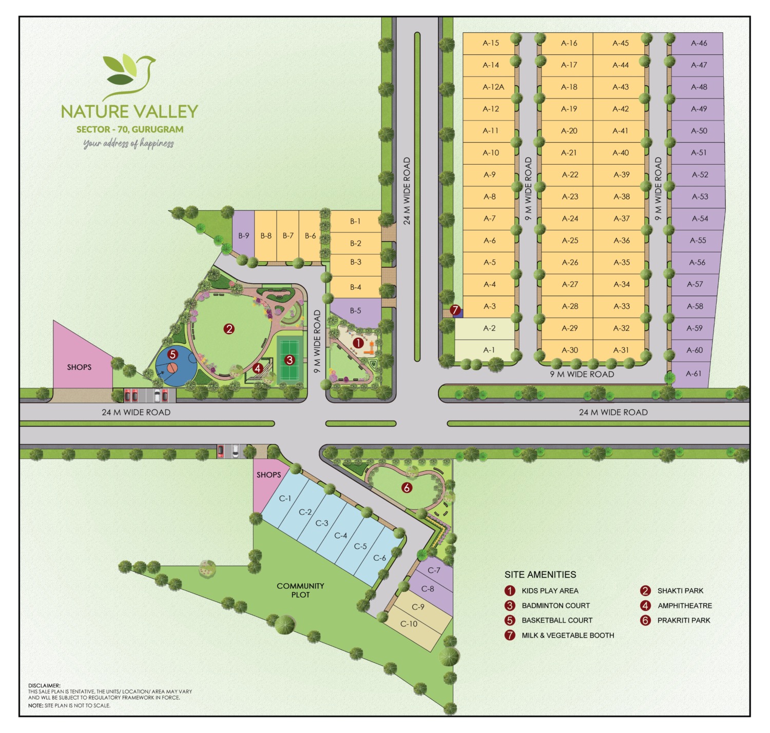 BNB Nature Valley — Site Layout Plan — Blocks A, B & C