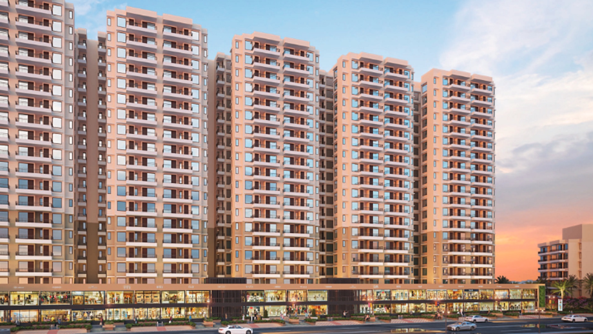Breez Global Heights 89 — Tower Facade, Twilight View