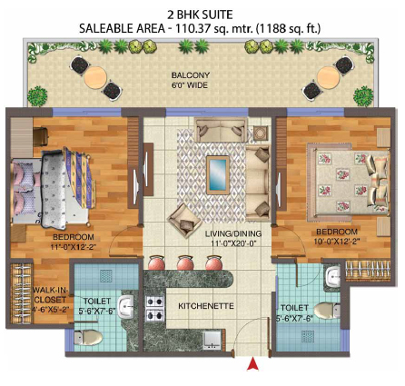 Central Park Park The Room — Floor Plan 1