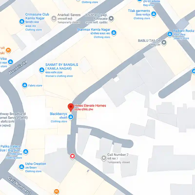 Elevate Homes Delhi — Location Map, Kamla Nagar