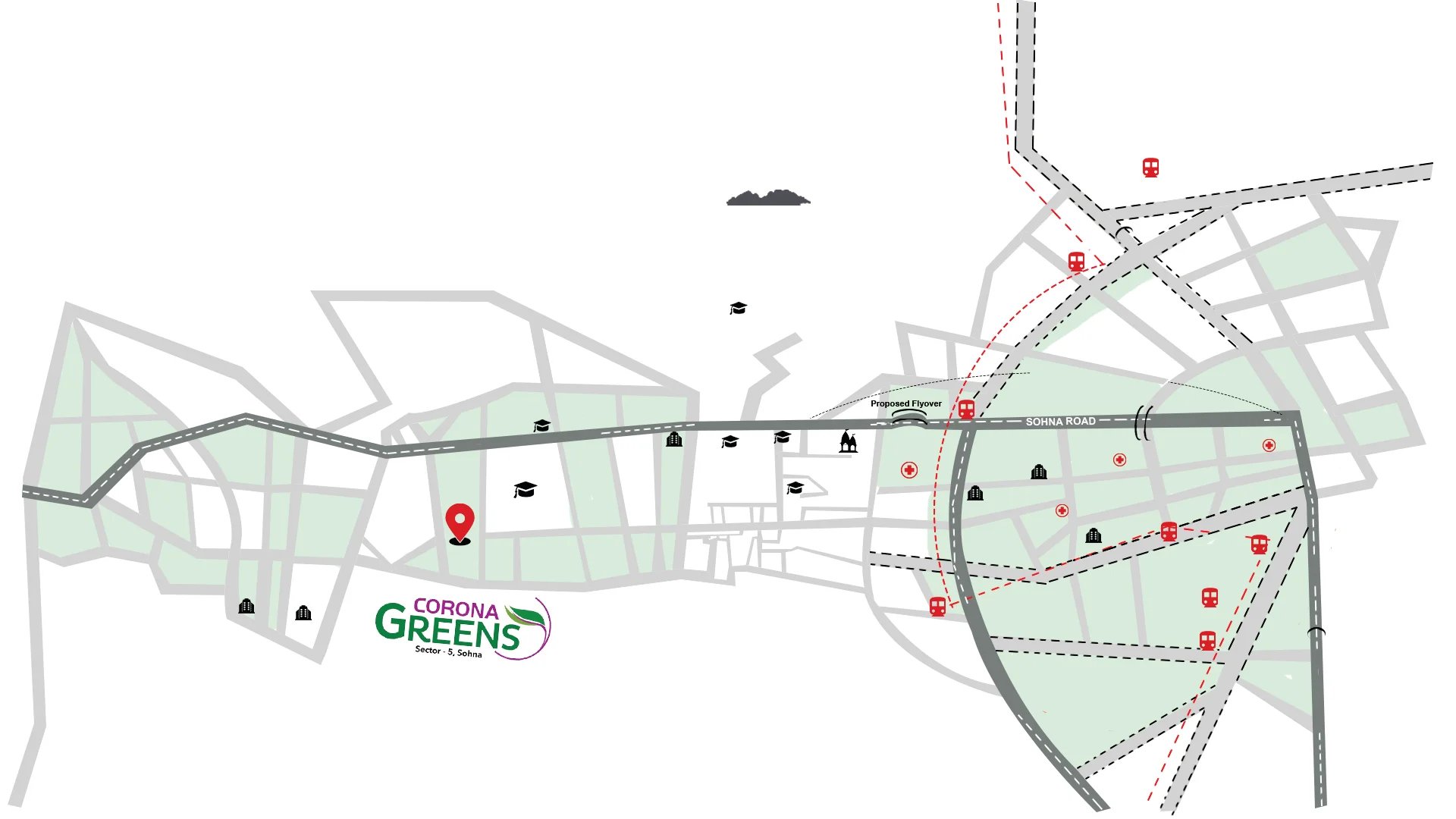 Corona Green — Location Map