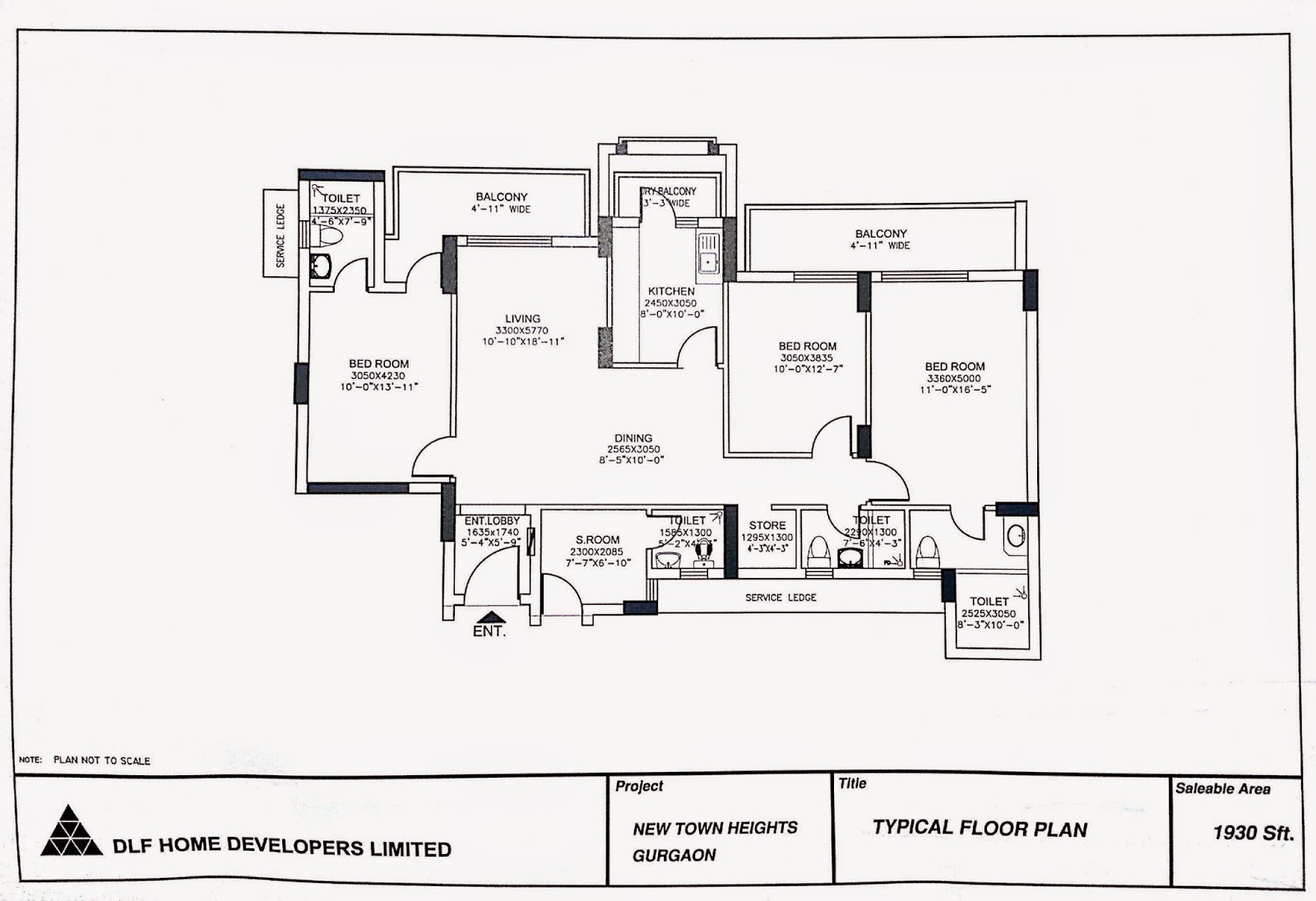 DLF New Town Heights III — Floor Plan 1