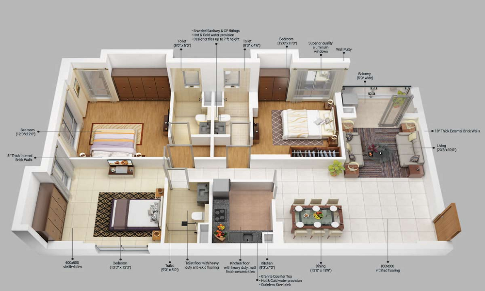 DLF New Town Heights III — Floor Plan 2