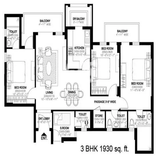 DLF New Town Heights III — Floor Plan 3