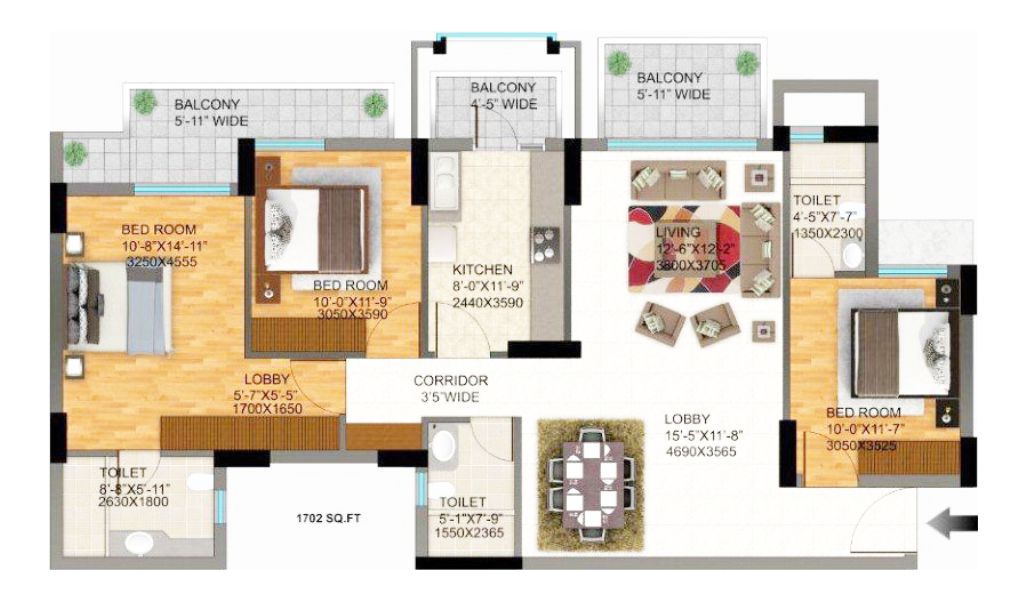 DLF Regal Gardens — Floor Plan 1