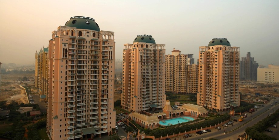 DLF Trinity Towers — Tower Cluster, Dusk View