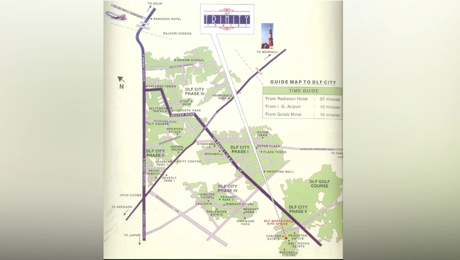 DLF Trinity Towers — Location Map, Sector 53