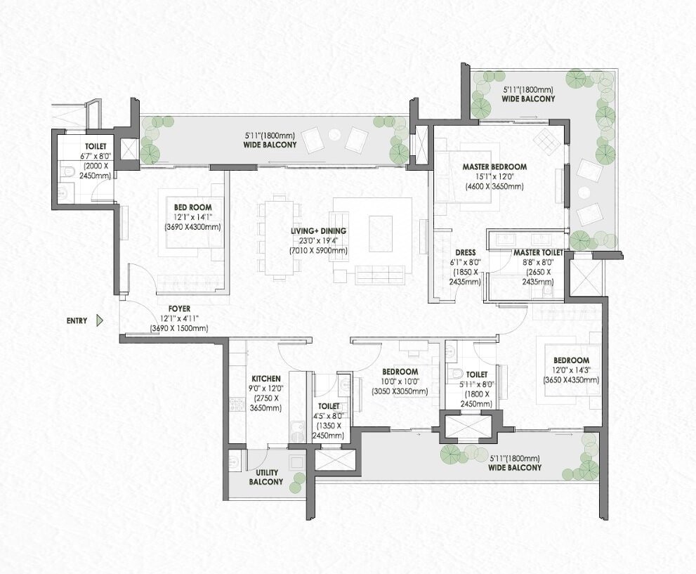 Eldeco Fairway Reserve — Floor Plan 2
