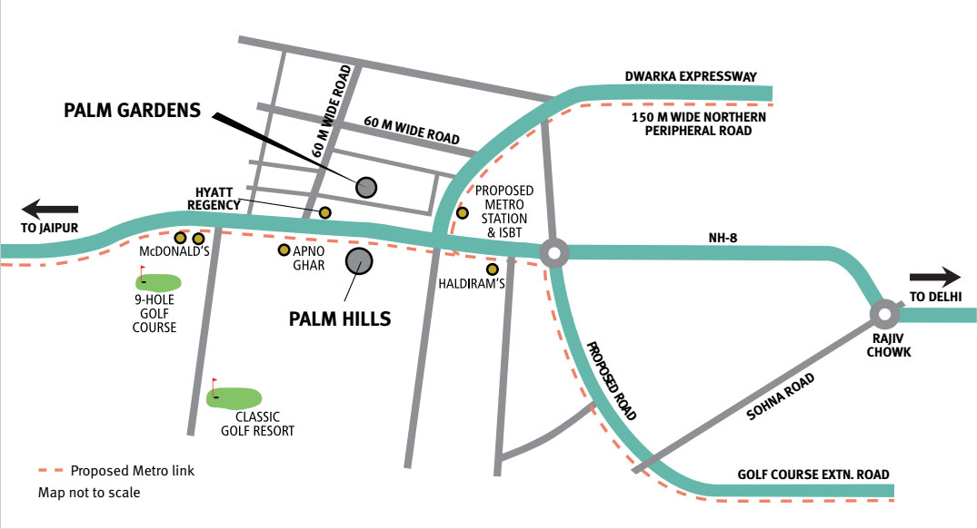 Emaar Palm Gardens — Location Map, Sector 83