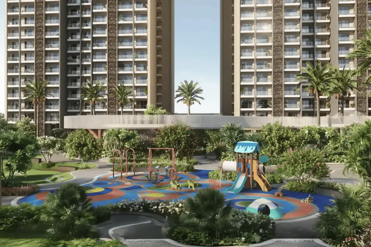 Kids' play area with towers