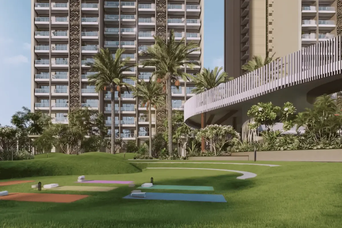 Yoga lawn amenity deck