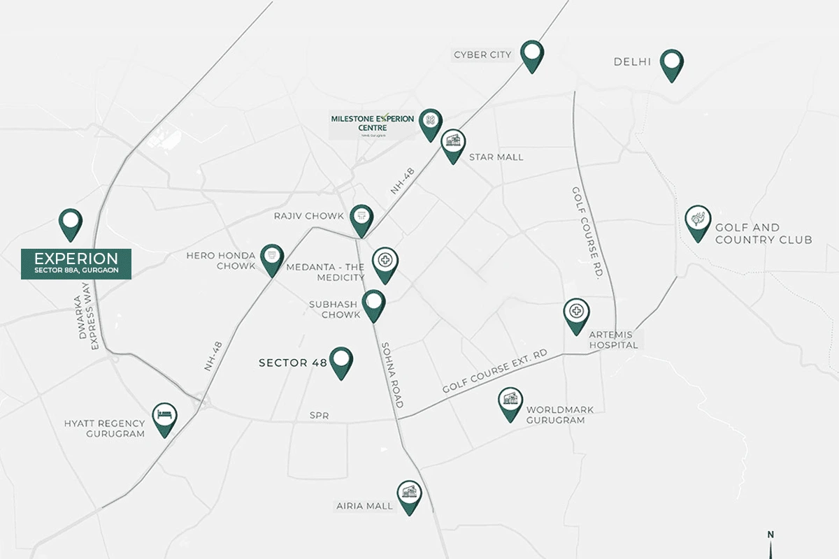 Experion Sector 88A location map