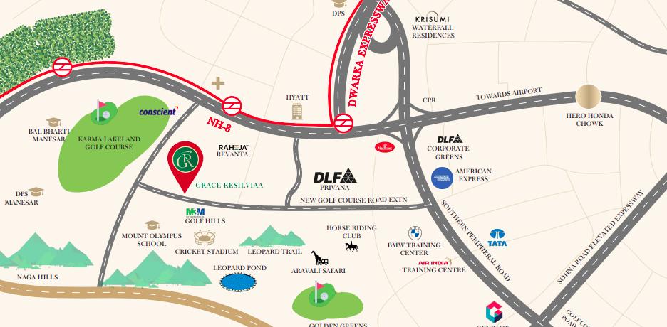 Hercules Grace Resilviaa — Location Map, Sector 78