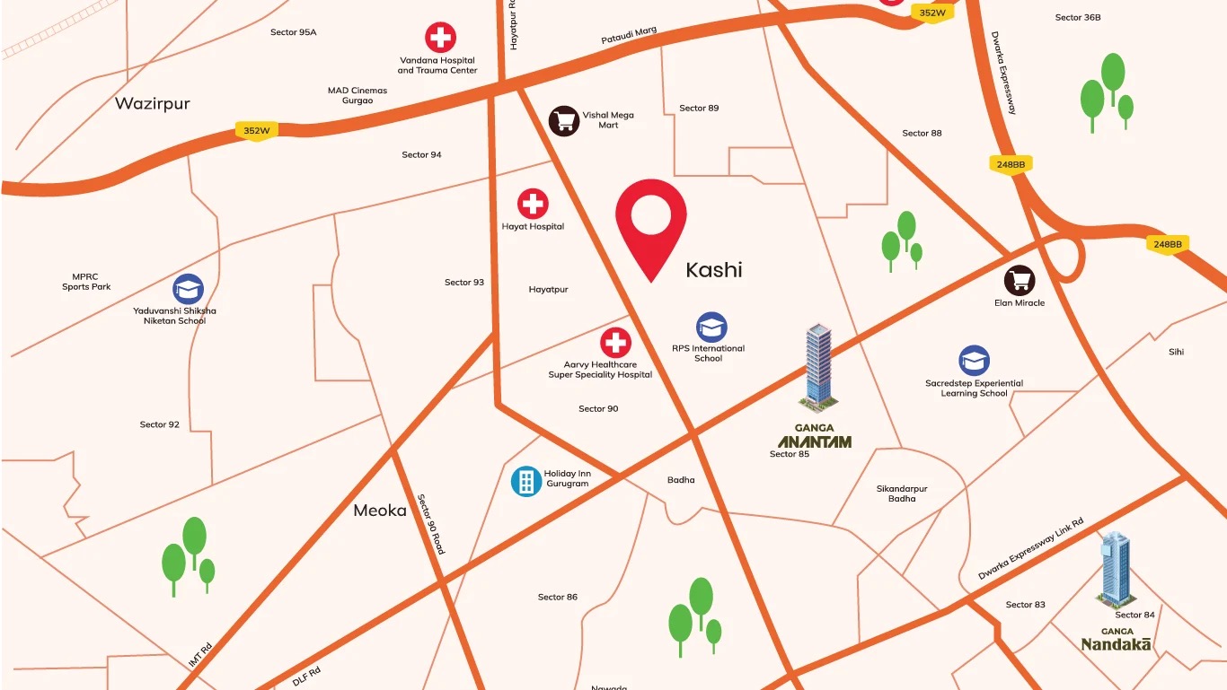 Kashi Residences — Location Map, Sector 89