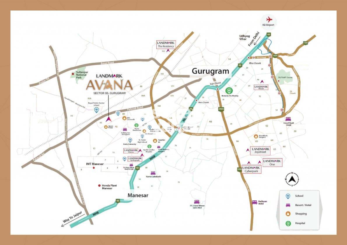 Landmark Avana — Location Map
