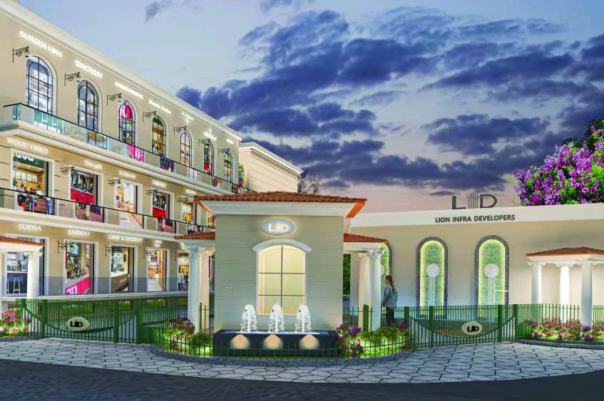 Green Valley-2 — Entrance & Commercial Complex, Dusk View