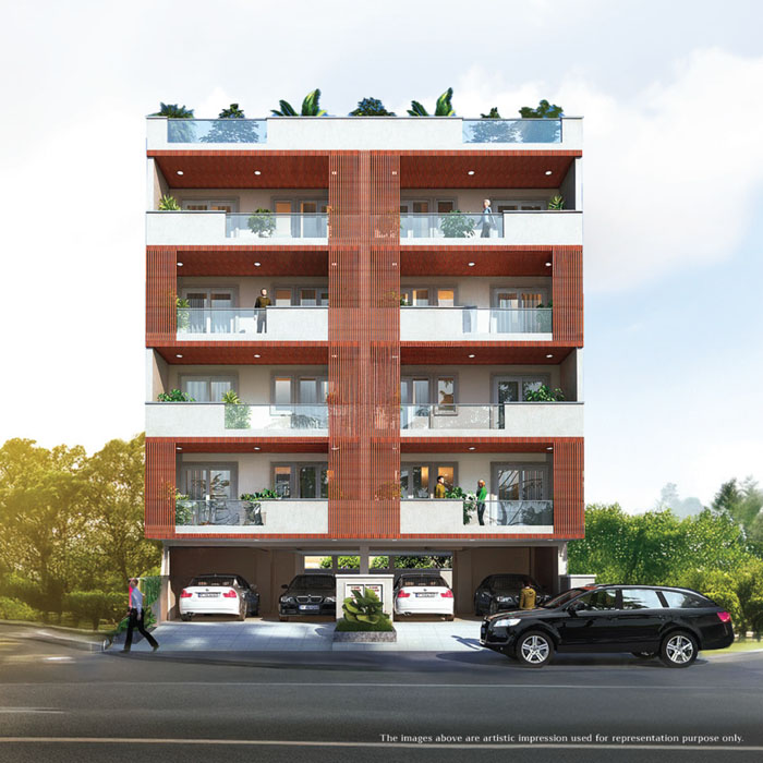 M2K Olive Green Floors, Sector 104 — low-rise independent floors with stilt parking