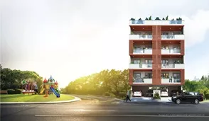 M2K Olive Green Floors — Independent Floor Street View with Balconies