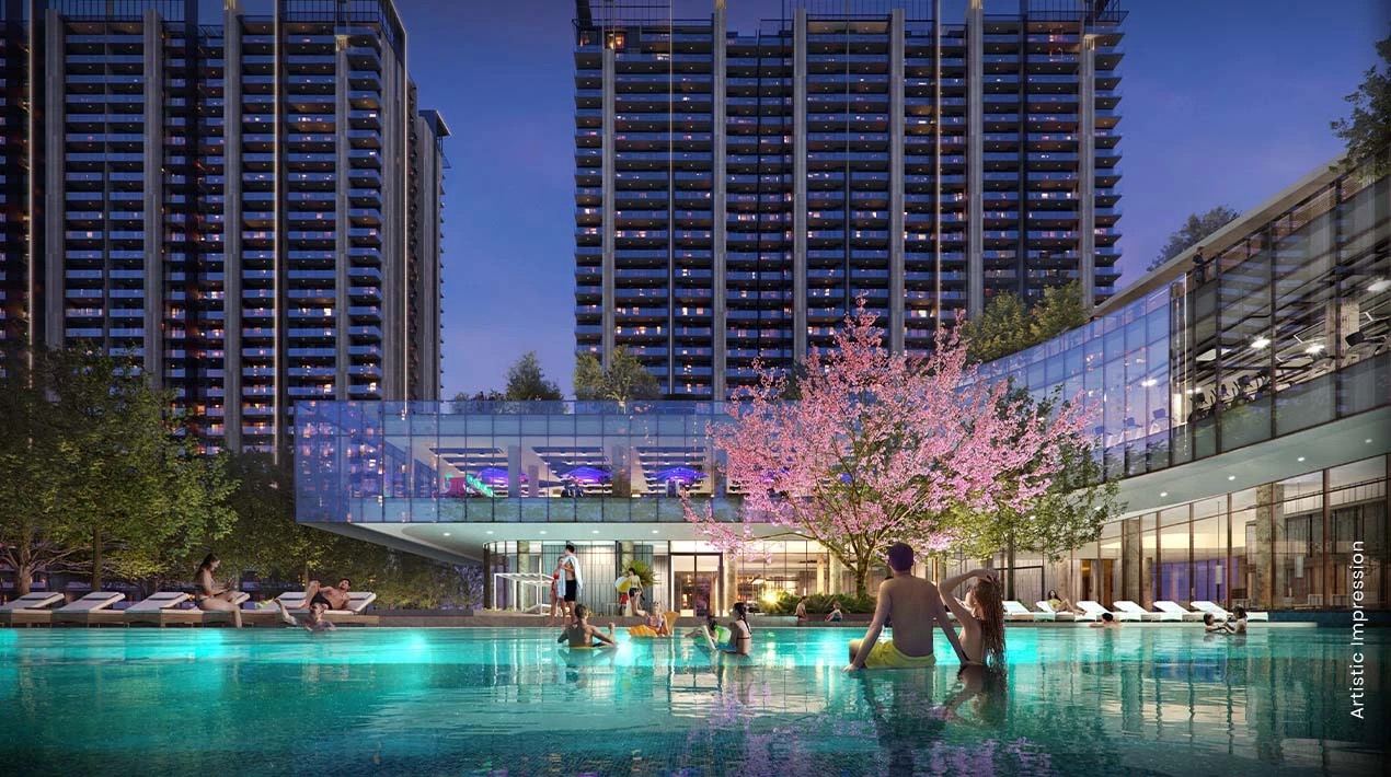 M3M Golf Hills — Club Infinity Pool Deck