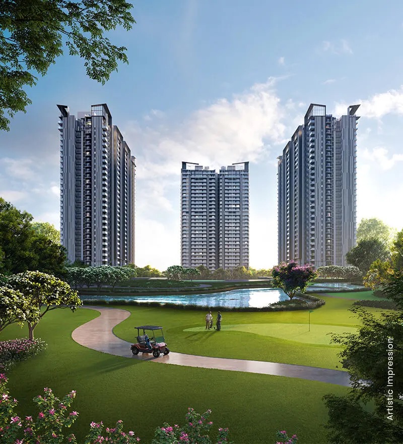 M3M Golf Hills — Golf Greens & Tower Cluster