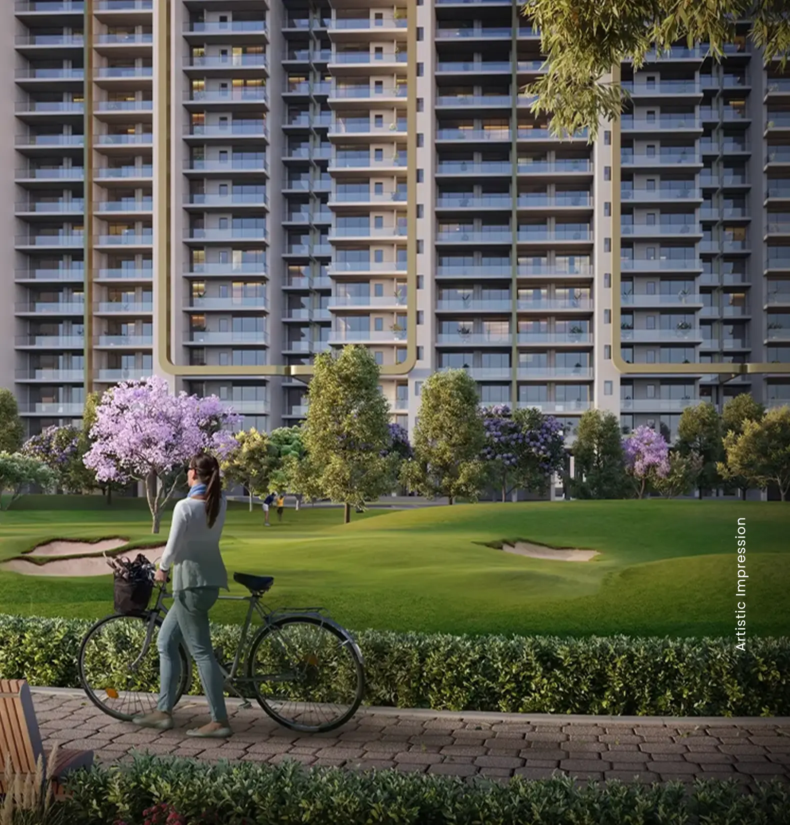 M3M St. Andrews — Golf Greens & Jogging Track (Artistic Impression)