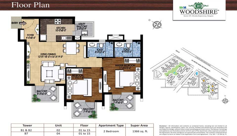 M3M Woodshire — Floor Plan 1