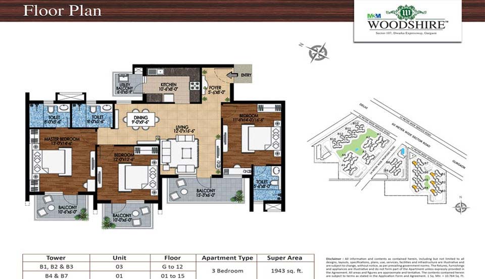 M3M Woodshire — Floor Plan 2