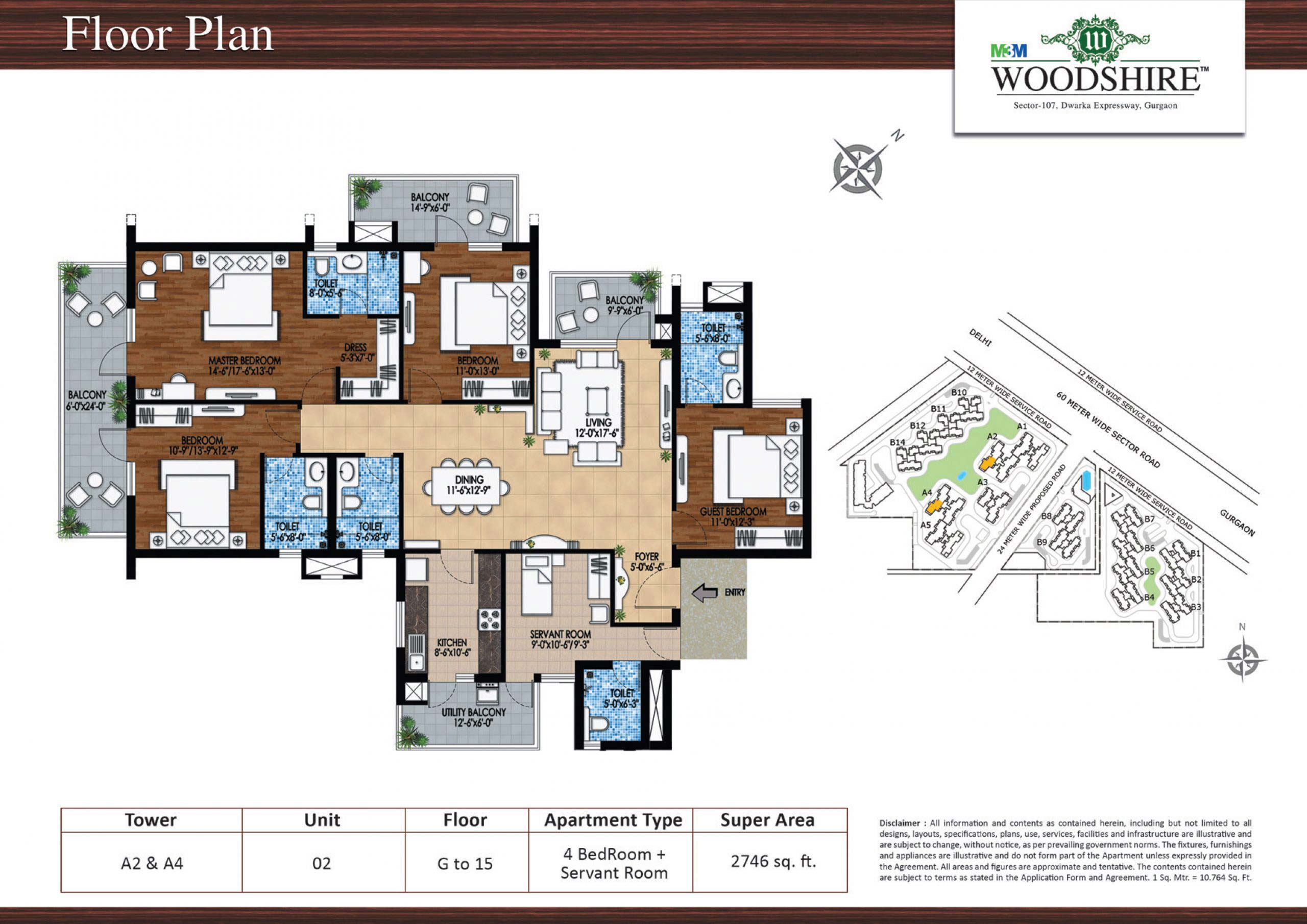 M3M Woodshire — Floor Plan 3
