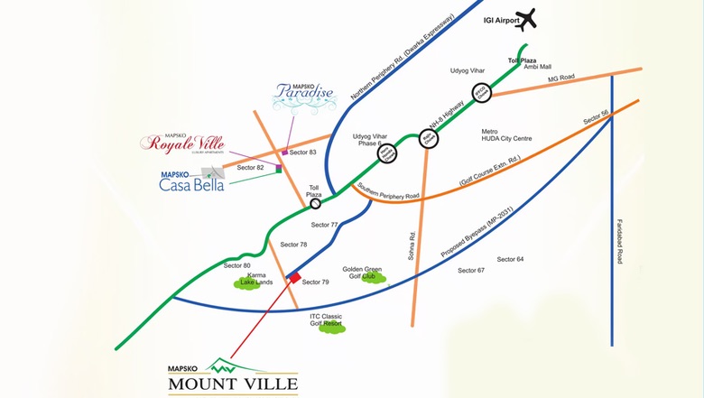 Mapsko Royale Ville — Location Map, Sector 82