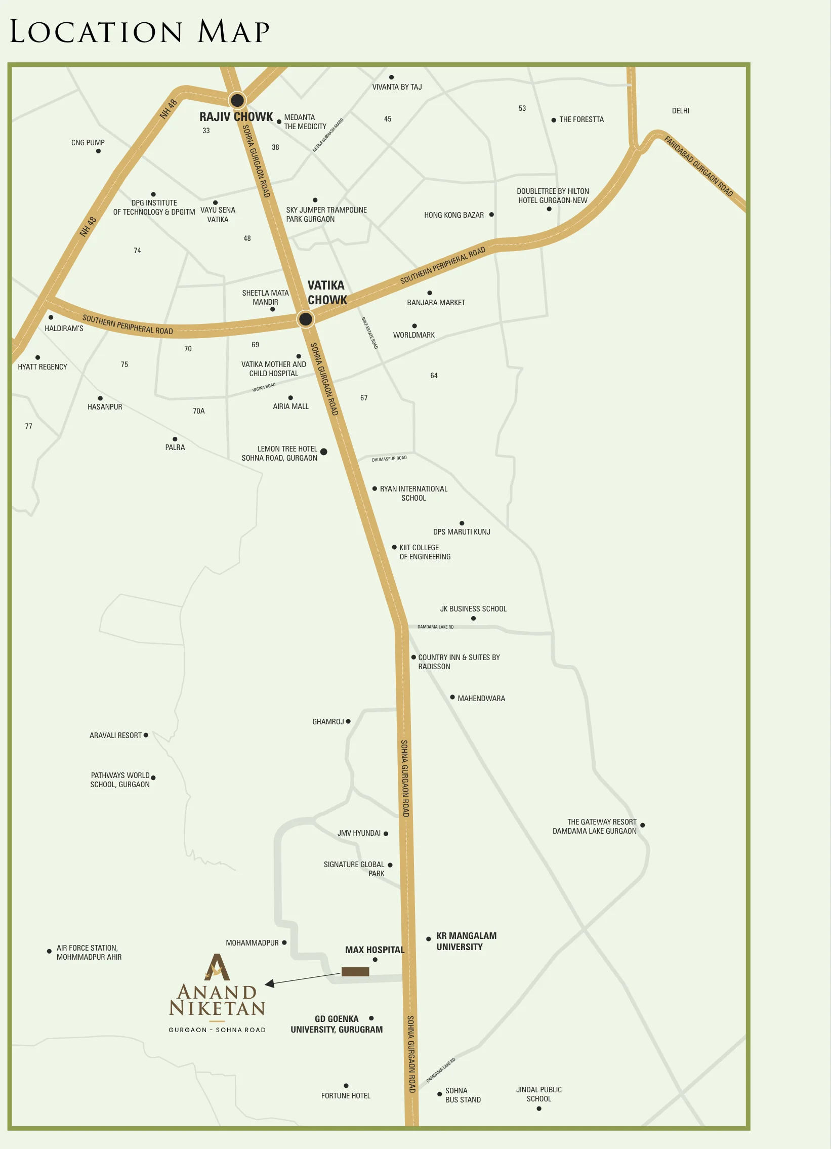 Arcus Anand Niketan — Location Map