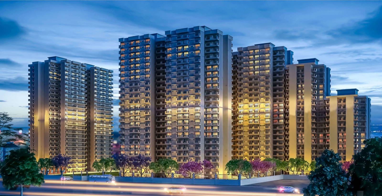 Pareena Hanu Residency — Tower Cluster — Evening View