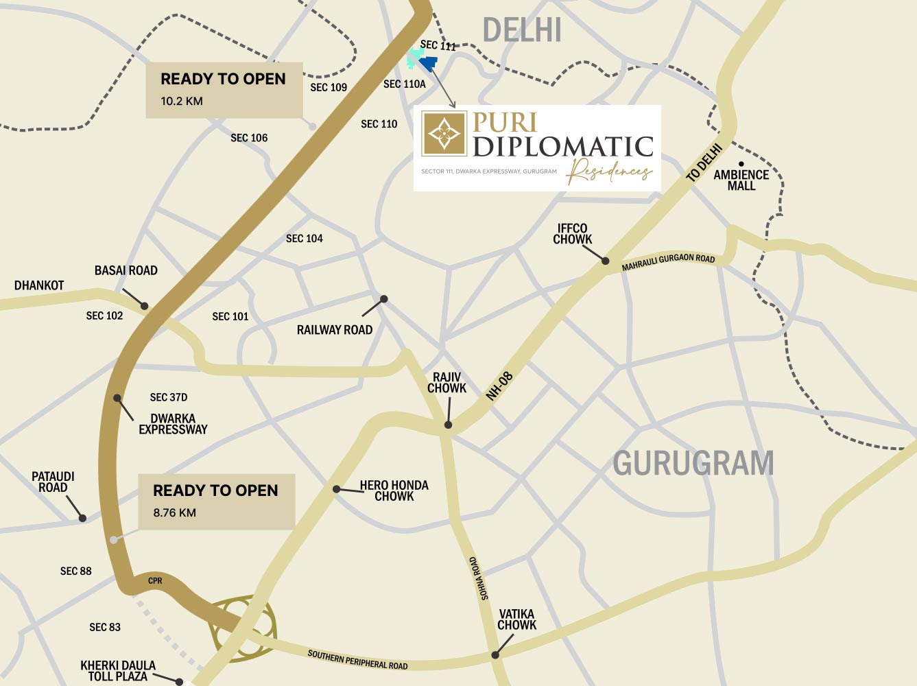 Puri Diplomatic Residences — Location Map