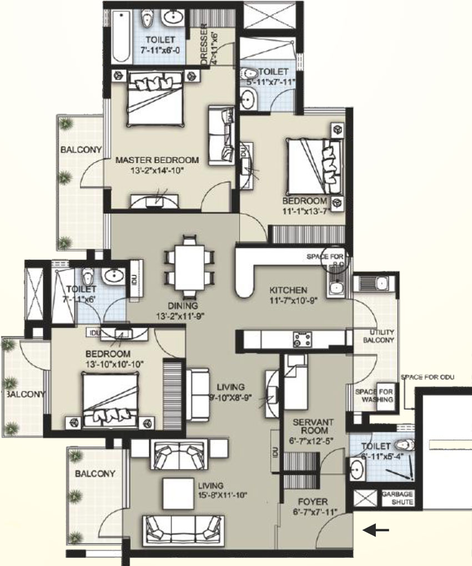 Raheja Atharva — Floor Plan 3