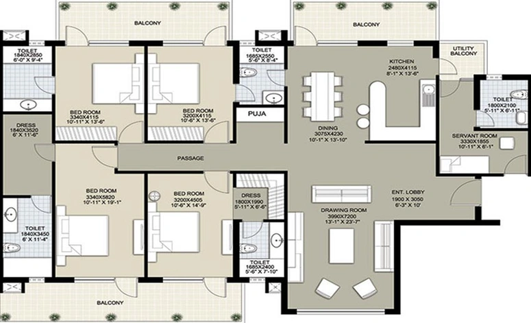 Raheja Navodaya — Floor Plan 4