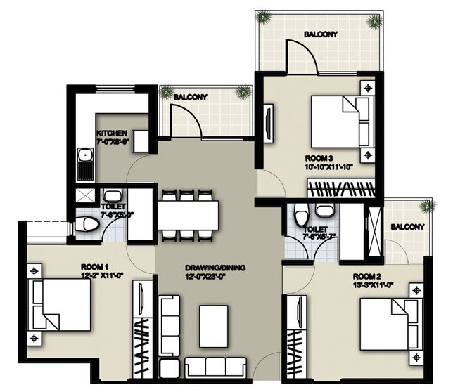 Raheja Sampada — Floor Plan 1