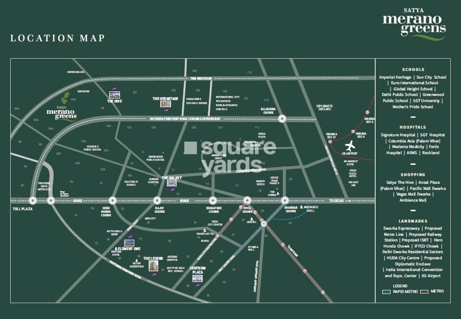 Satya Marino Greens — Location Map, Sector 99A