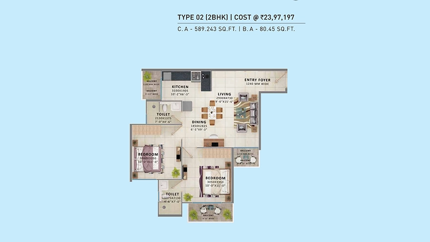 The Millennia 3 — Floor Plan 2