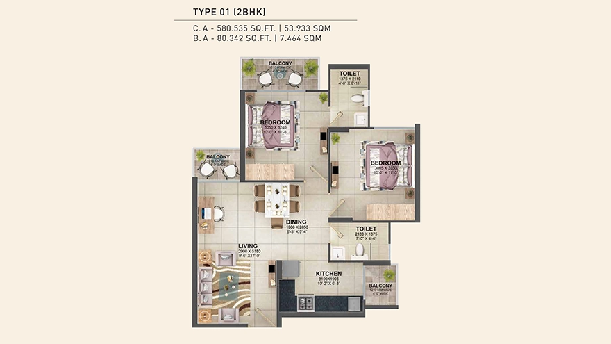 The Millennia 4 — Floor Plan 1