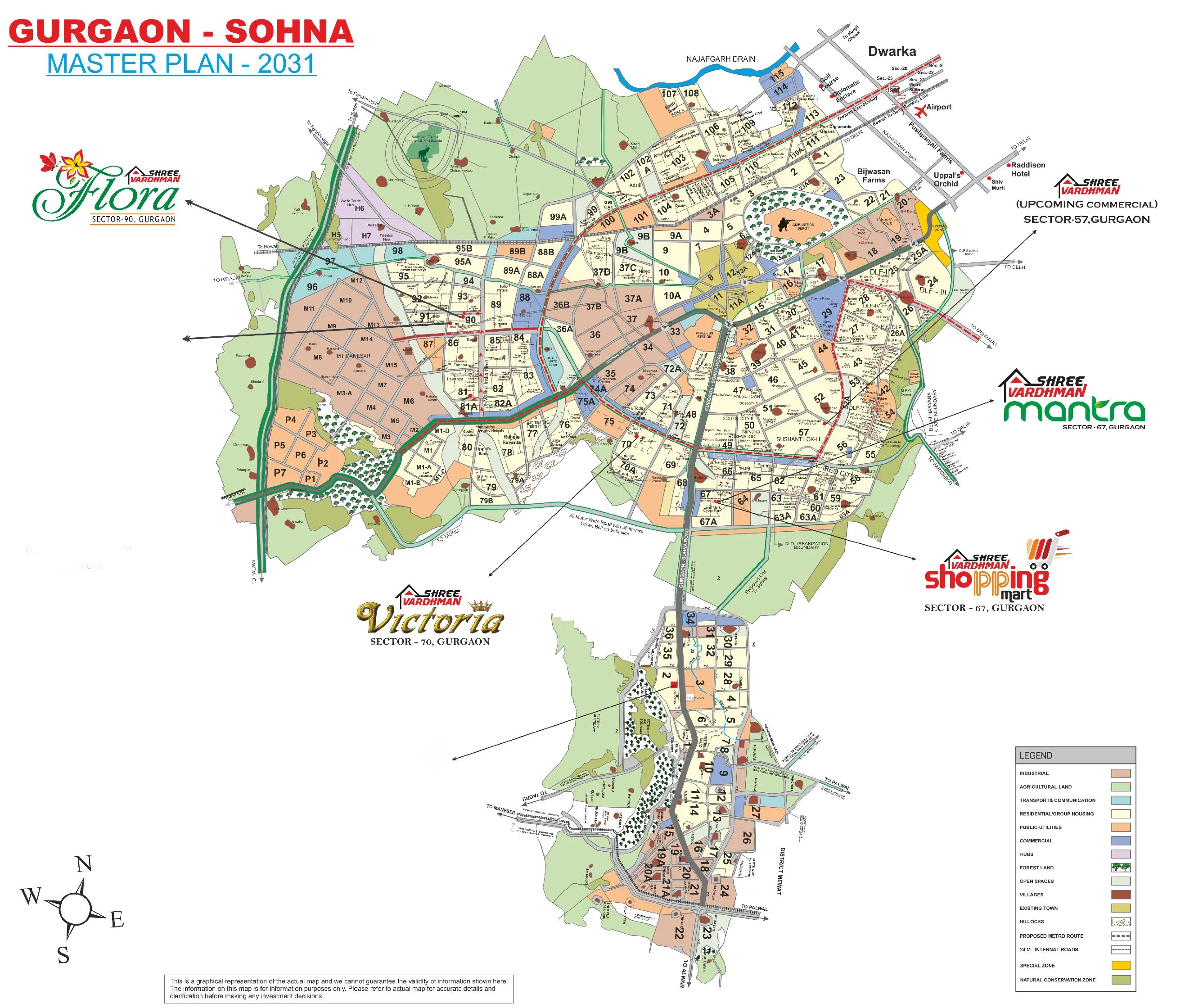 Shree Vardhman City — Location Map, Gurgaon-Sohna