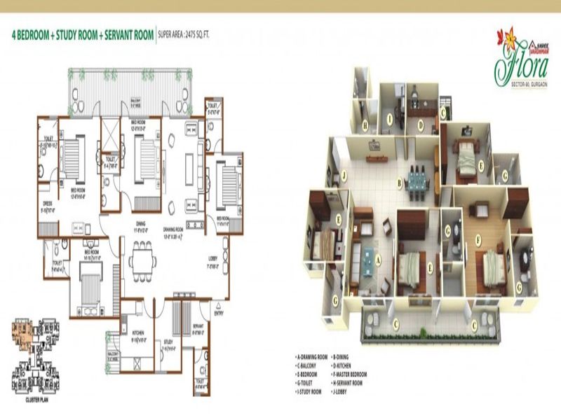 Shree Vardhman Flora — Floor Plan 3