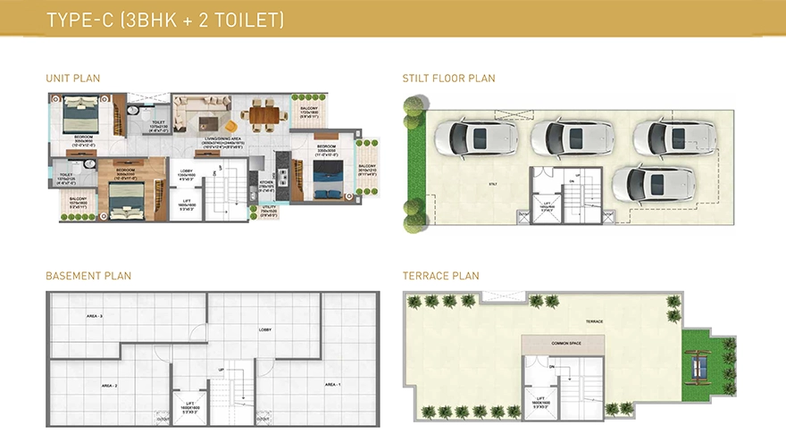 Signature Global City 81 — 3 BHK Floor Plan (Type C)