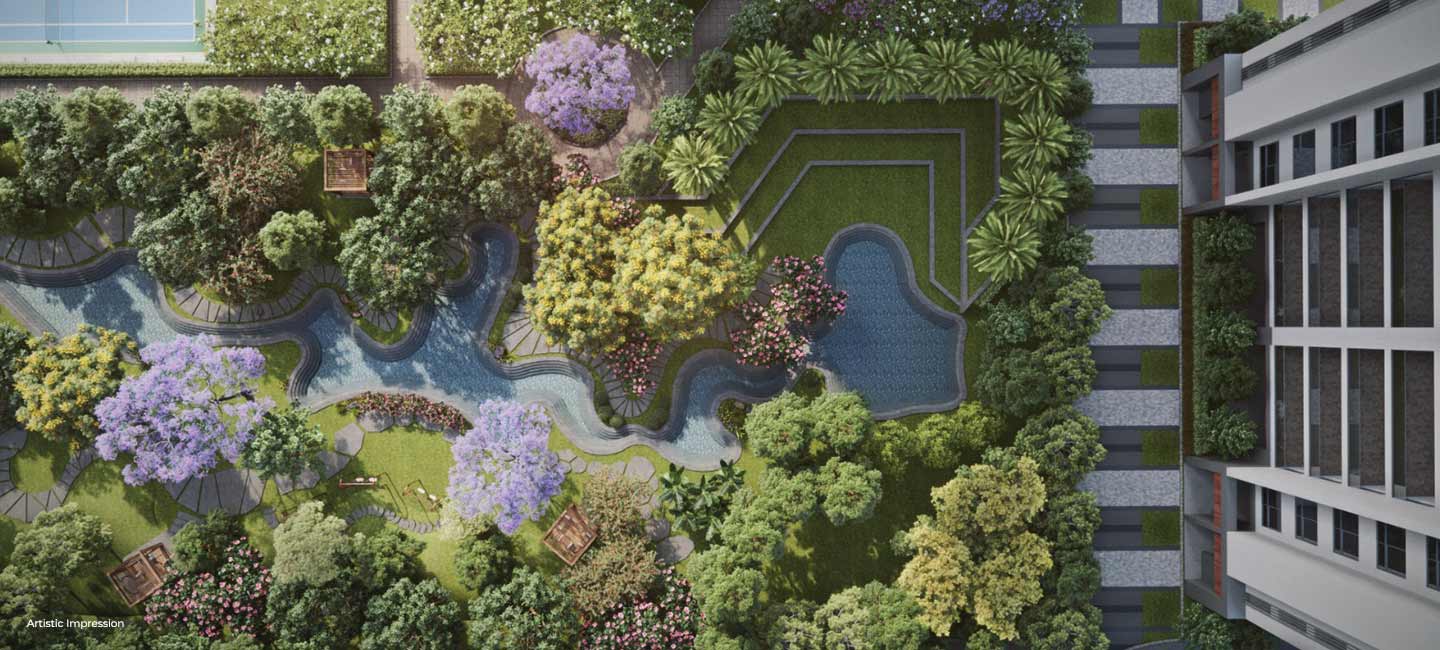 Silverglades The Legacy — Landscaped Courtyard, Top View