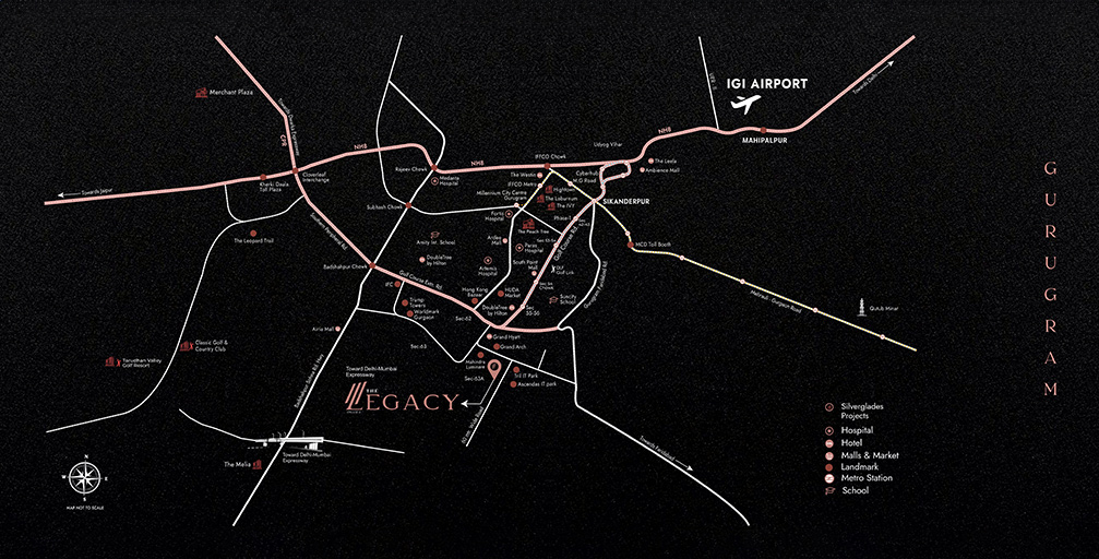 Silverglades The Legacy — Location Map, Sector 63A