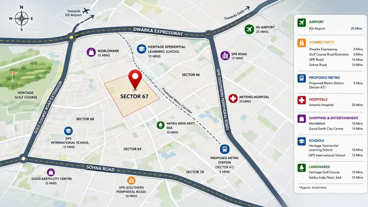 Golf Course Extension Road Gurgaon location map