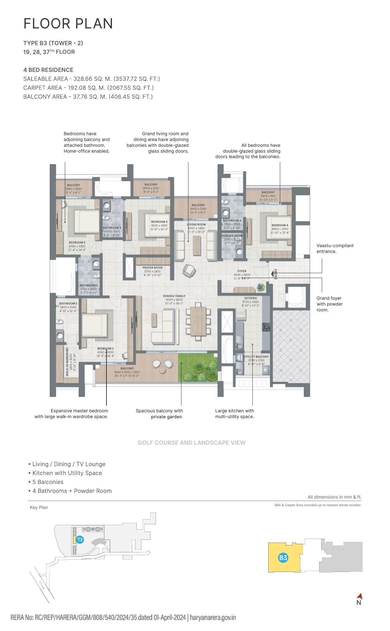 Sobha Aranya — Floor Plan 3