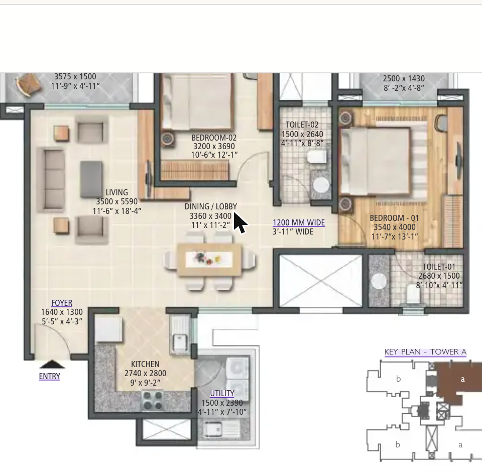 Sobha City — Floor Plan 1