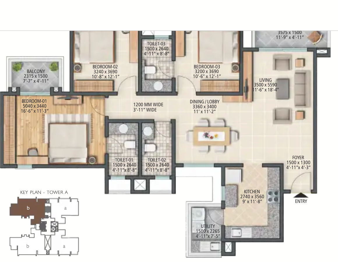 Sobha City — Floor Plan 2